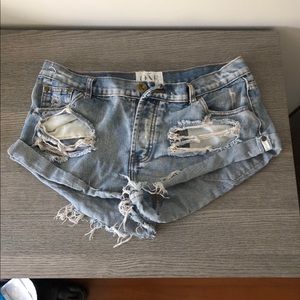 One Teaspoon Bandits distressed denim shorts